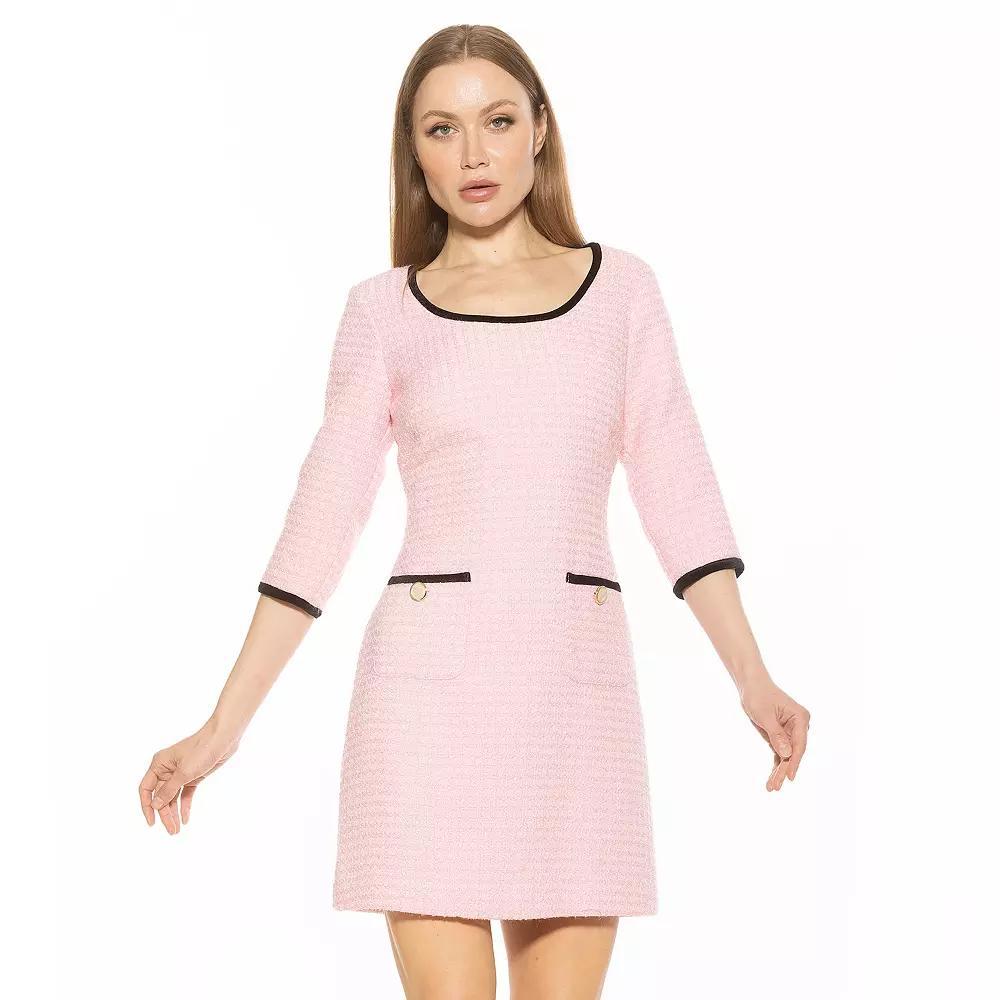 Women's ALEXIA ADMOR Orla Scoop Neck Shift Dress, Size: 4, Green Plaid Product Image