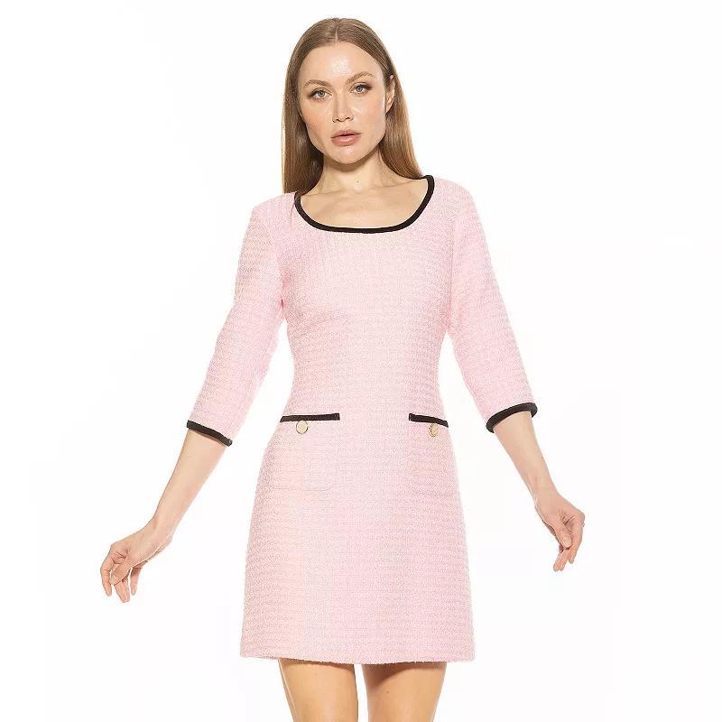 Women's ALEXIA ADMOR Orla Scoop Neck Shift Dress, Size: 4, Green Plaid Product Image