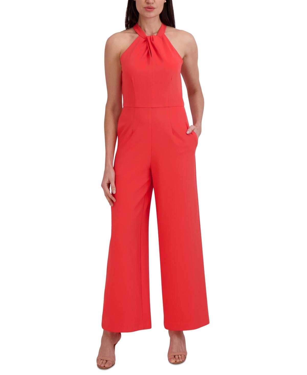 Julia Jordan Halter Twist Neck Sleeveless Pocketed Jumpsuit Product Image