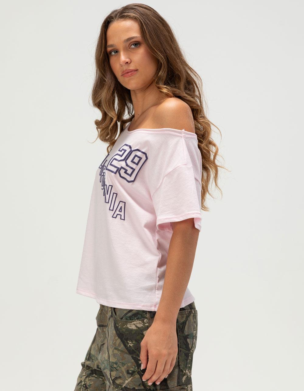 RSQ Womens California Off The Shoulder Tee - PINK Product Image