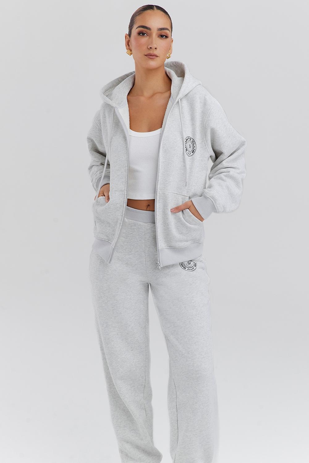 Mirage  light grey marl zip through hoodie Product Image