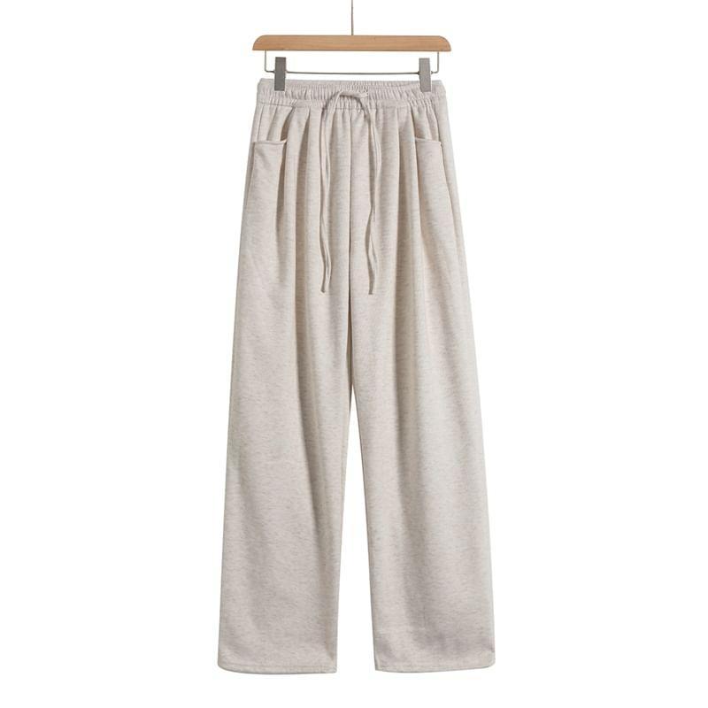 High Rise Plain Wide Leg Pants Product Image