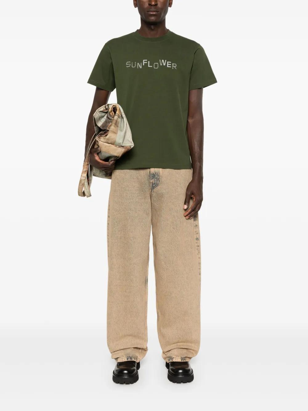 SUNFLOWER Easy Overdyed T-shirt In Green Product Image