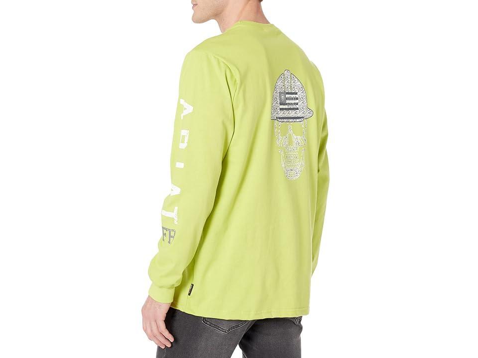 Ariat FR Roughneck Skull Logo T-Shirt (Bright Lime) Men's Clothing Product Image