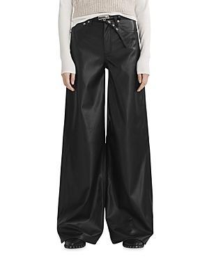 Womens Sofie Faux Leather Wide-Leg Pants Product Image