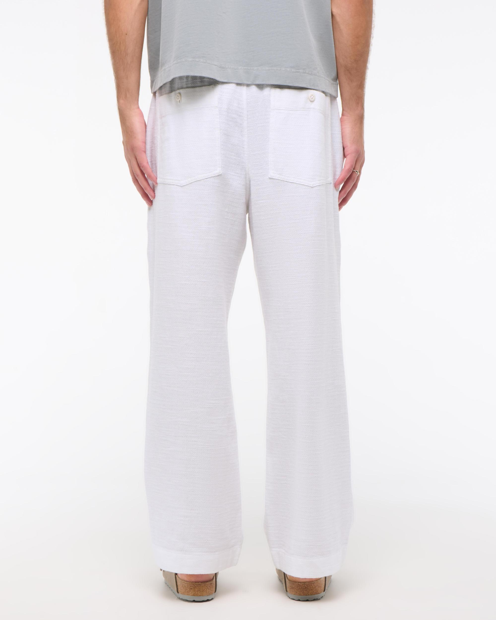 Baggy Cotton Textured Pull-On Pant Product Image