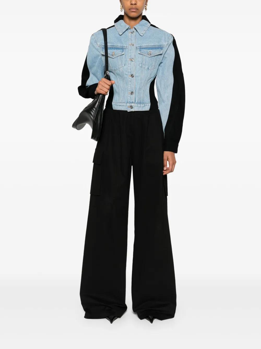 colour-block denim jacket Product Image