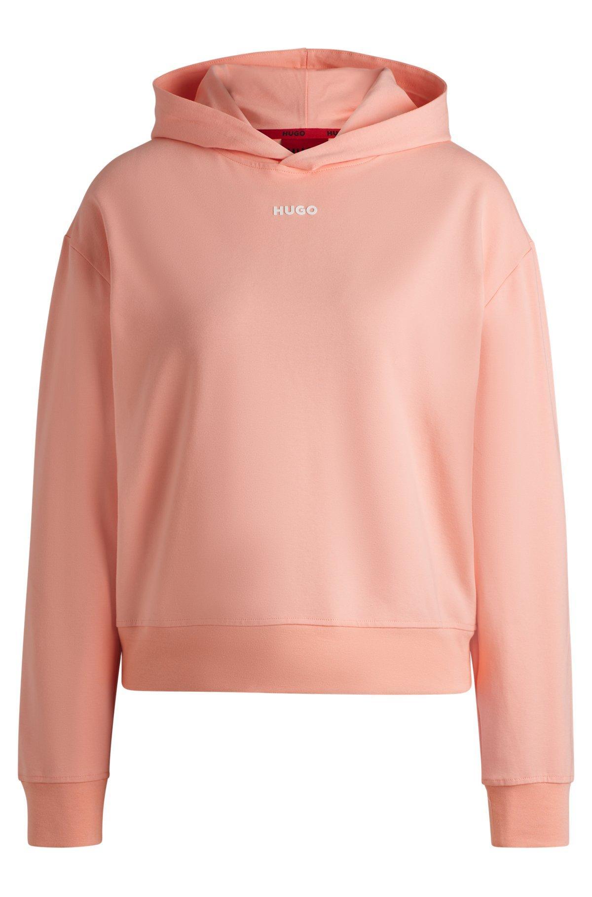 Relaxed-fit hoodie in stretch jersey with logo print Product Image
