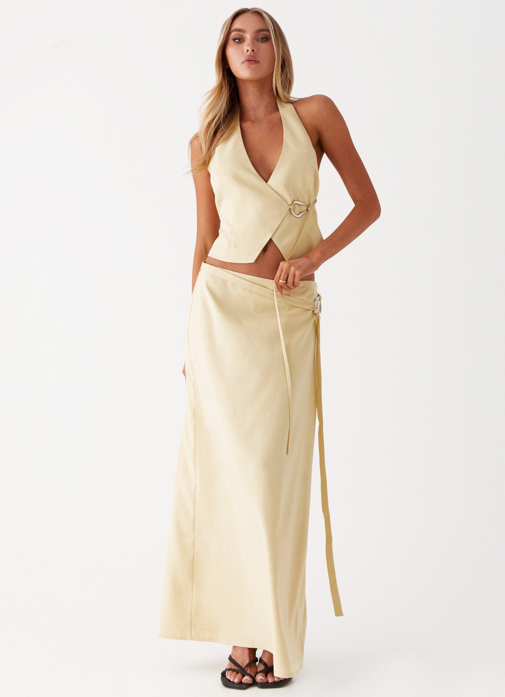 Azura Halter Top - Yellow Girls Product Image