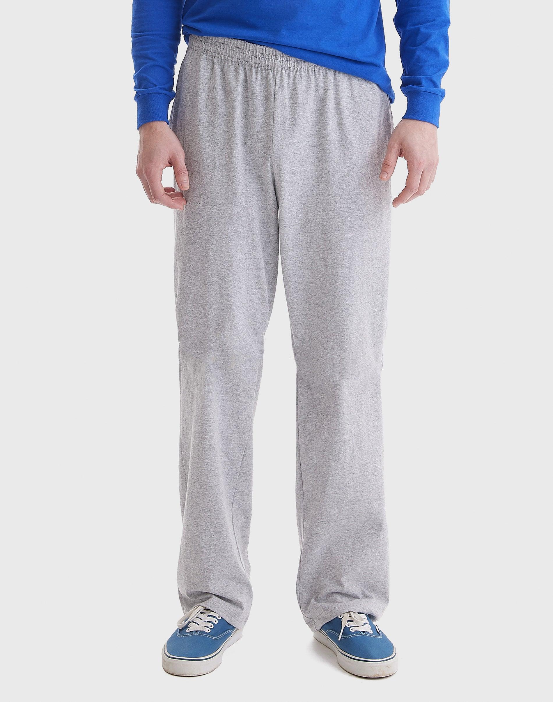 Hanes Essentials Mens Cotton Jersey Pants, 32 Charcoal Heather S Product Image