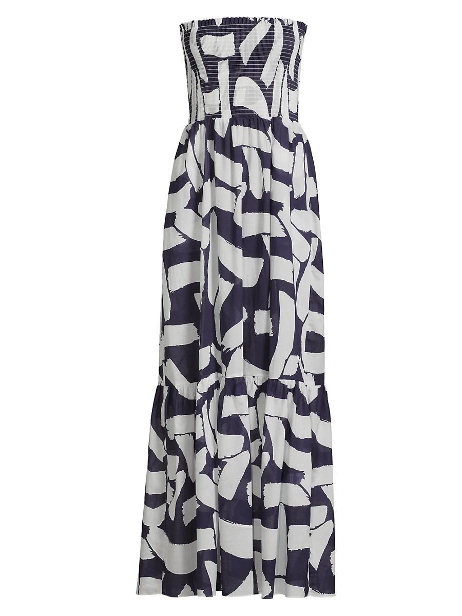 Womens Olen Graphic Brushstroke Cotton Voile Dress Product Image