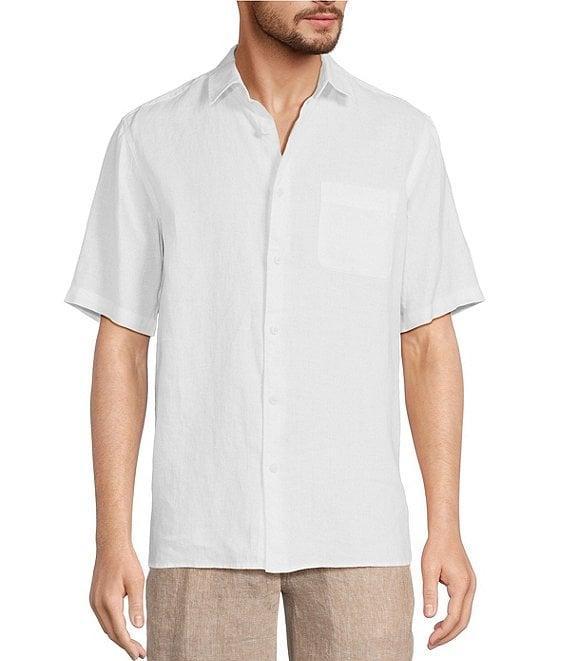 Caribbean Solid Linen Short Sleeve Woven Shirt Product Image