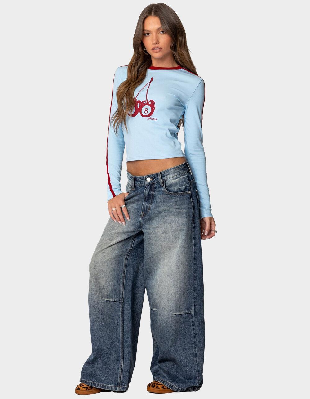 EDIKTED Cherry 8 Long Sleeve Tee Product Image