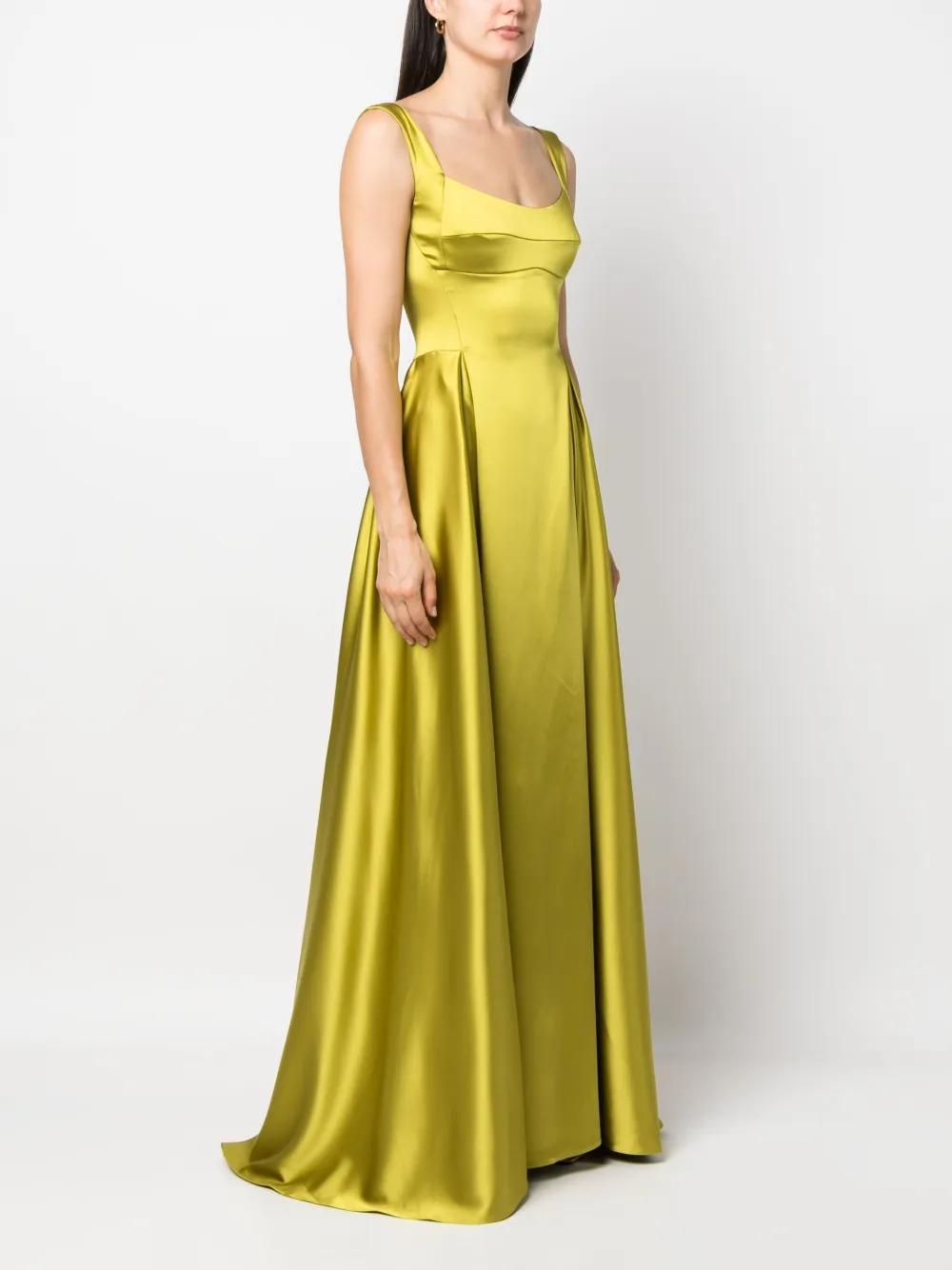 V-back satin gown Product Image