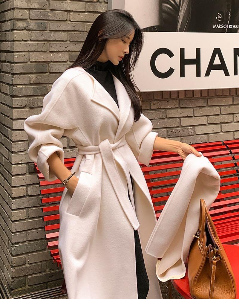 Plain Tie-Front Coat Product Image