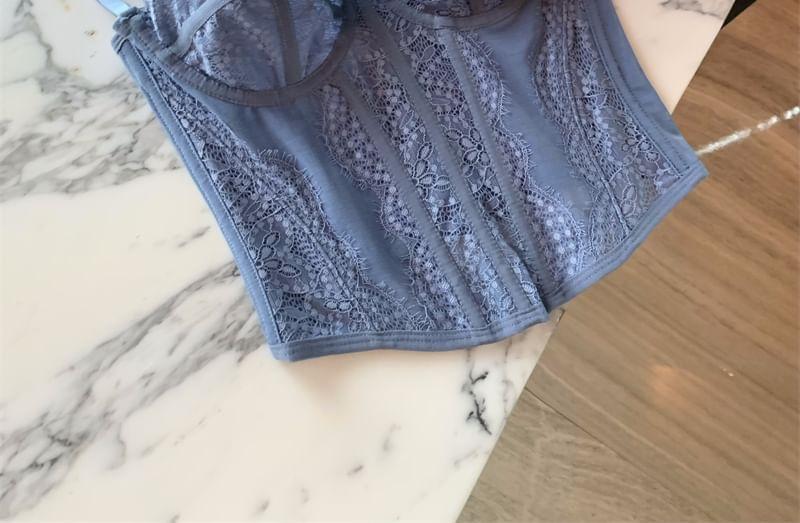 Plain Lace Crop Bustier Top Product Image