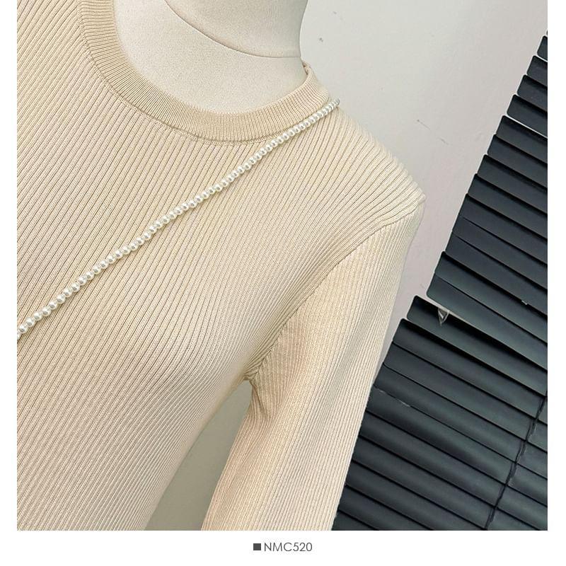 Slim-Fit Knit A-Line Mini Dress Product Image