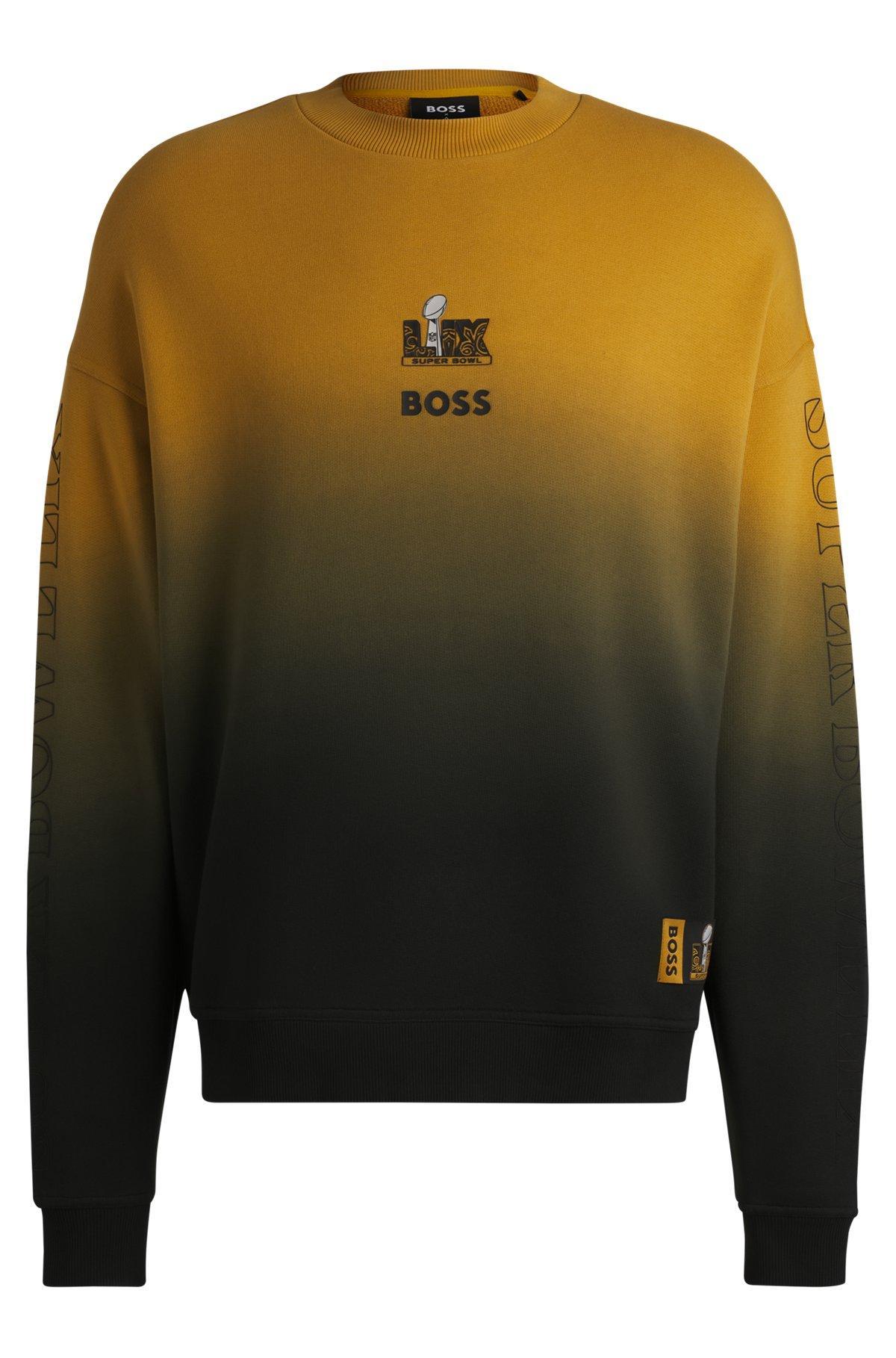 BOSS x NFL cotton sweatshirt with gold-tone embroidery Product Image