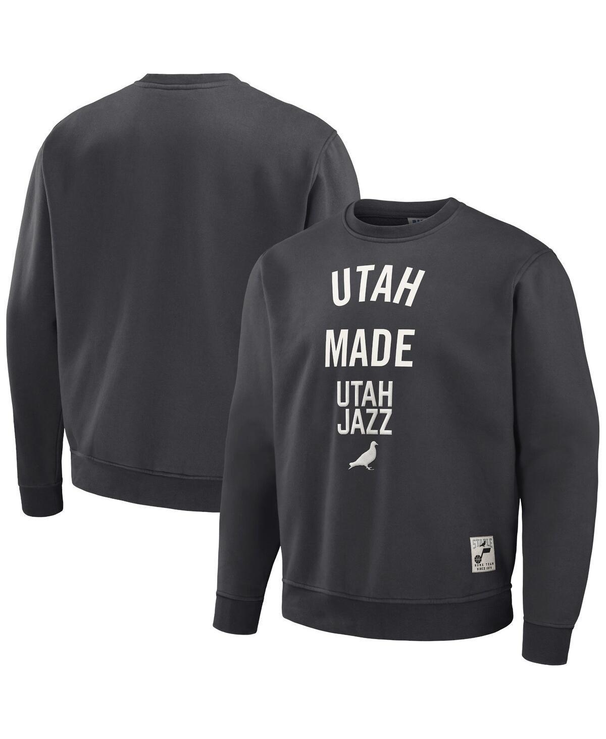 Men's NBA x Staple Anthracite Philadelphia 76ers Plush Pullover Sweatshirt, Size: Small, 76r Grey Product Image