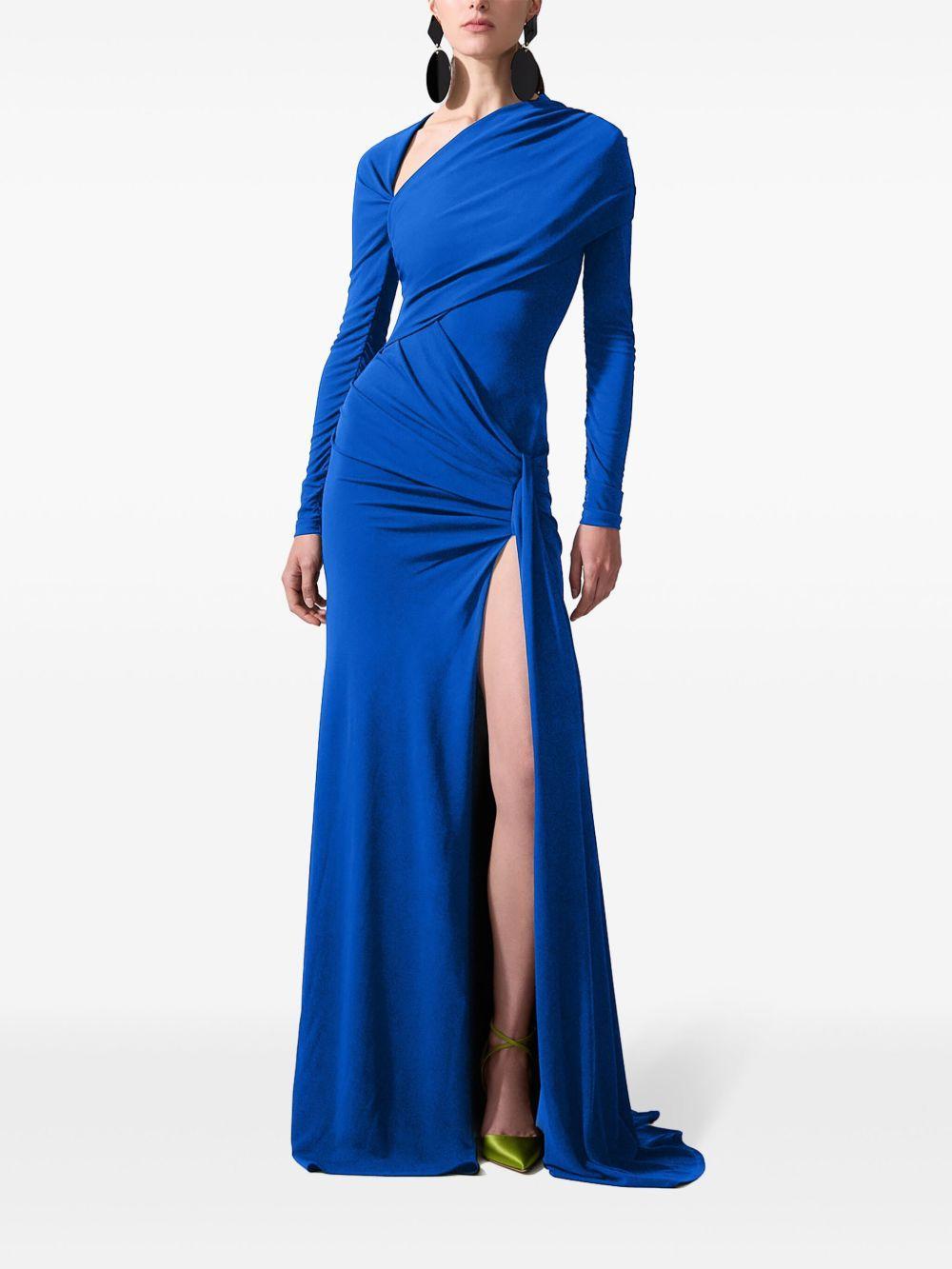 long-sleeve draped gown Product Image