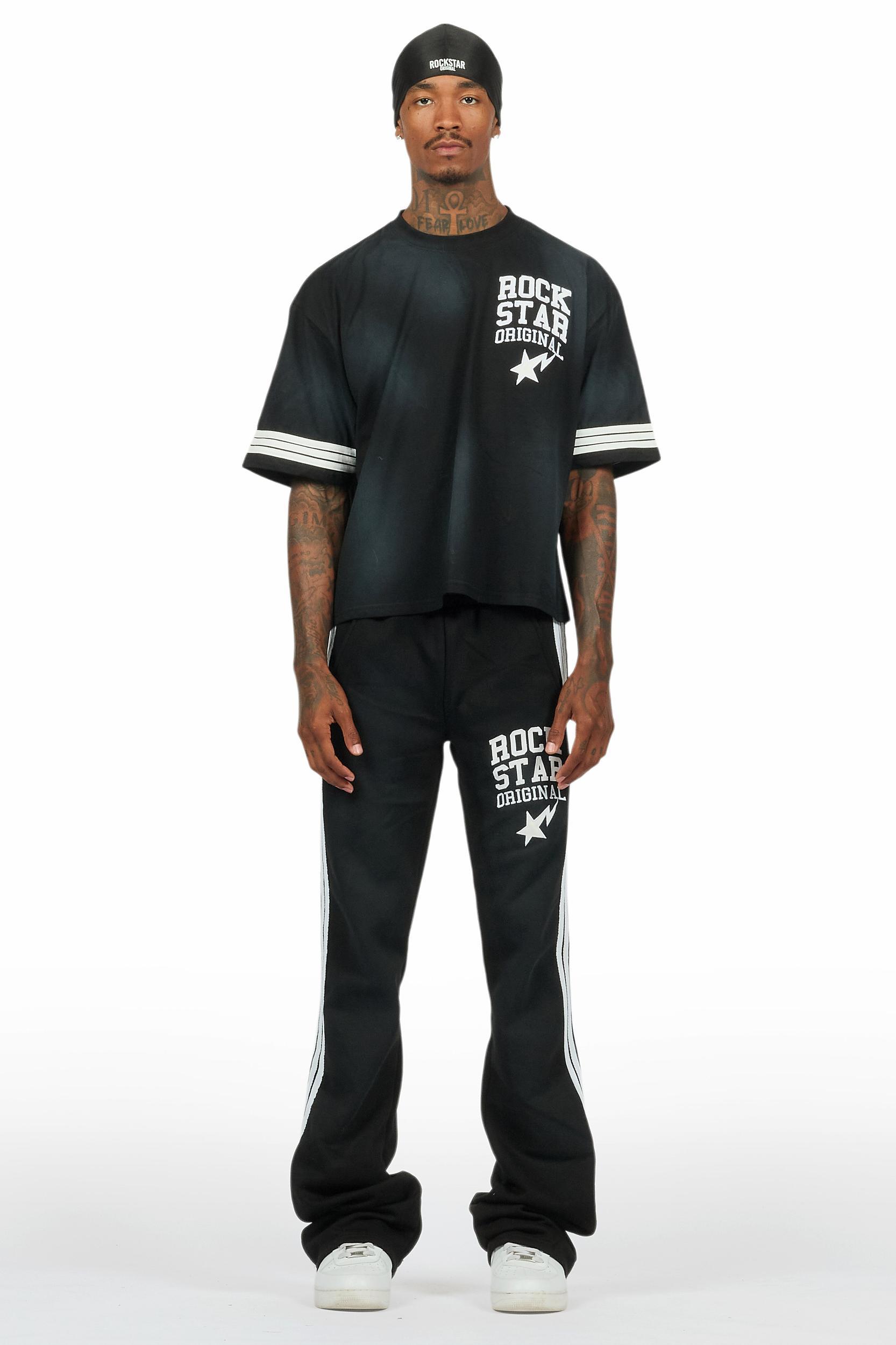 Gerrit Black T-Shirt/Stacked Flare Track Set Male Product Image