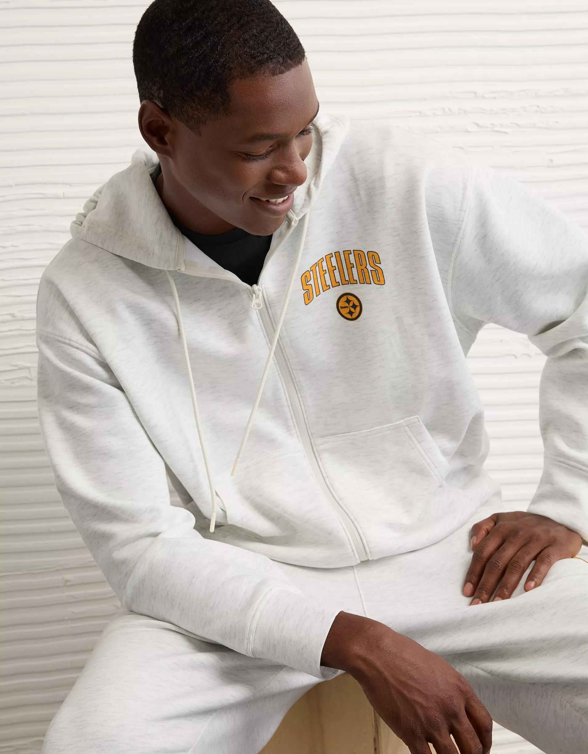 AE 24/7 NFL Pittsburgh Steelers Graphic Zip-Up Hoodie Product Image