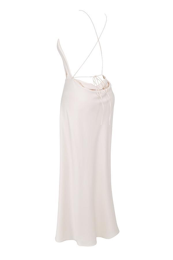 Zanab  ivory thigh slit maxi dress Product Image