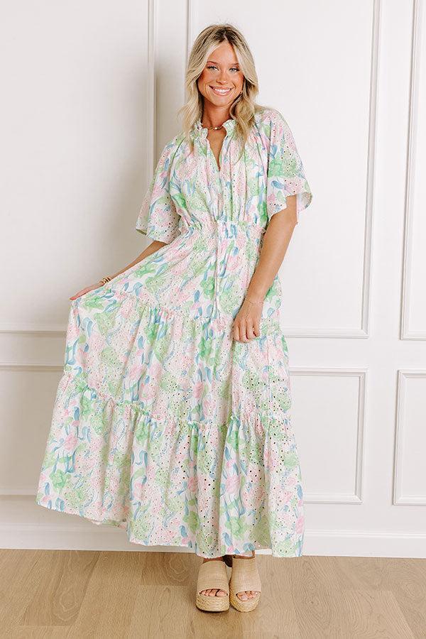 Picking Tulips Floral Eyelet Midi Dress Product Image