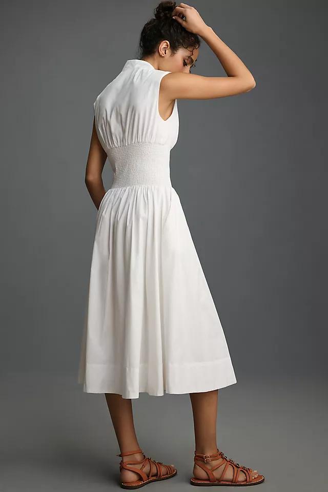 The Tommie Cap-Sleeve Smocked Front-Zip Shirt Dress Product Image