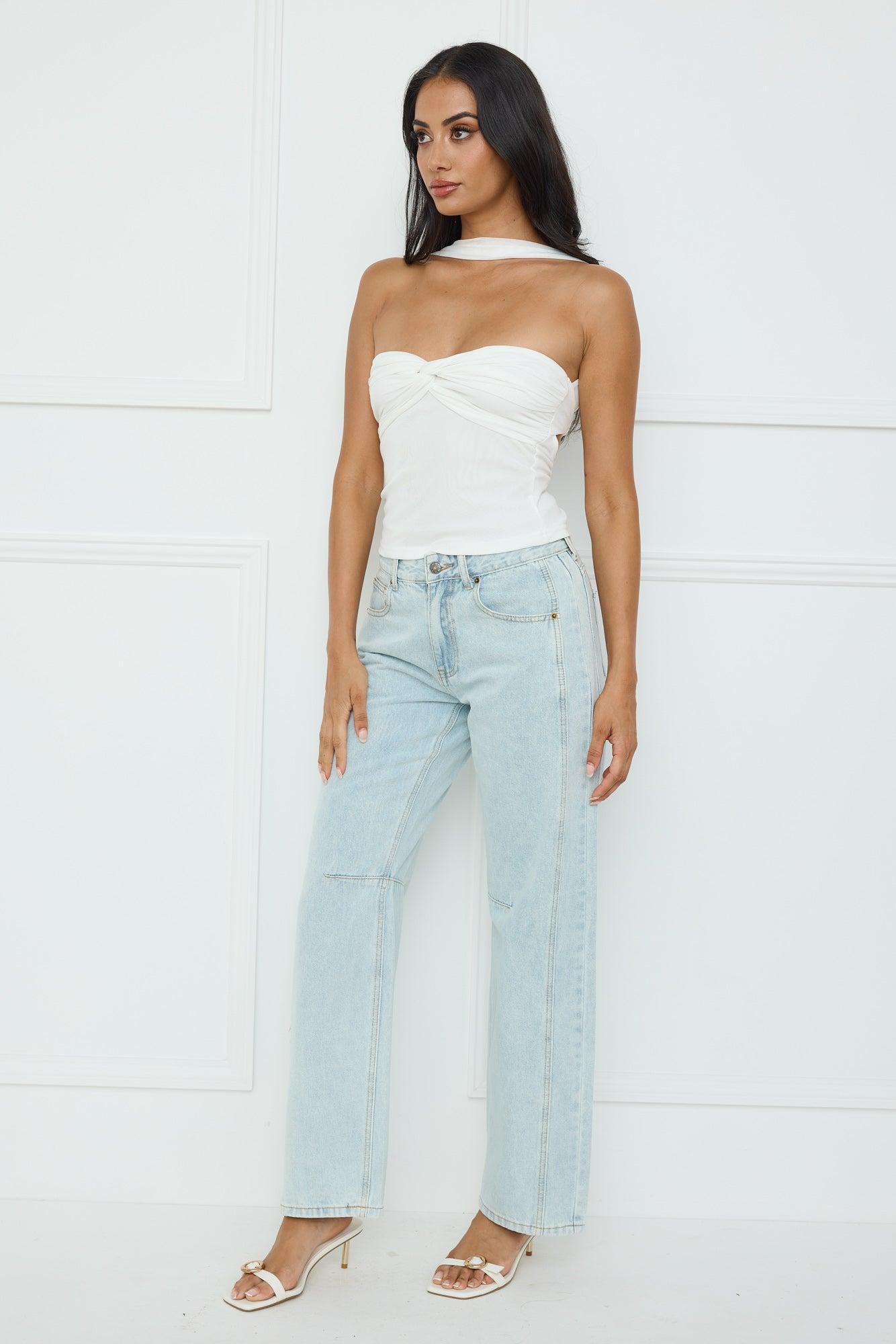 Club Luxe Mesh Halter Top White Product Image