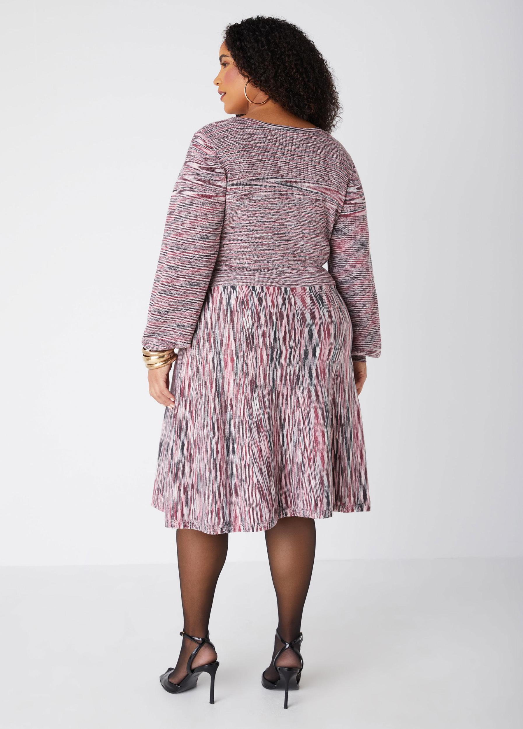 Melange Faux Wrap Dress Product Image