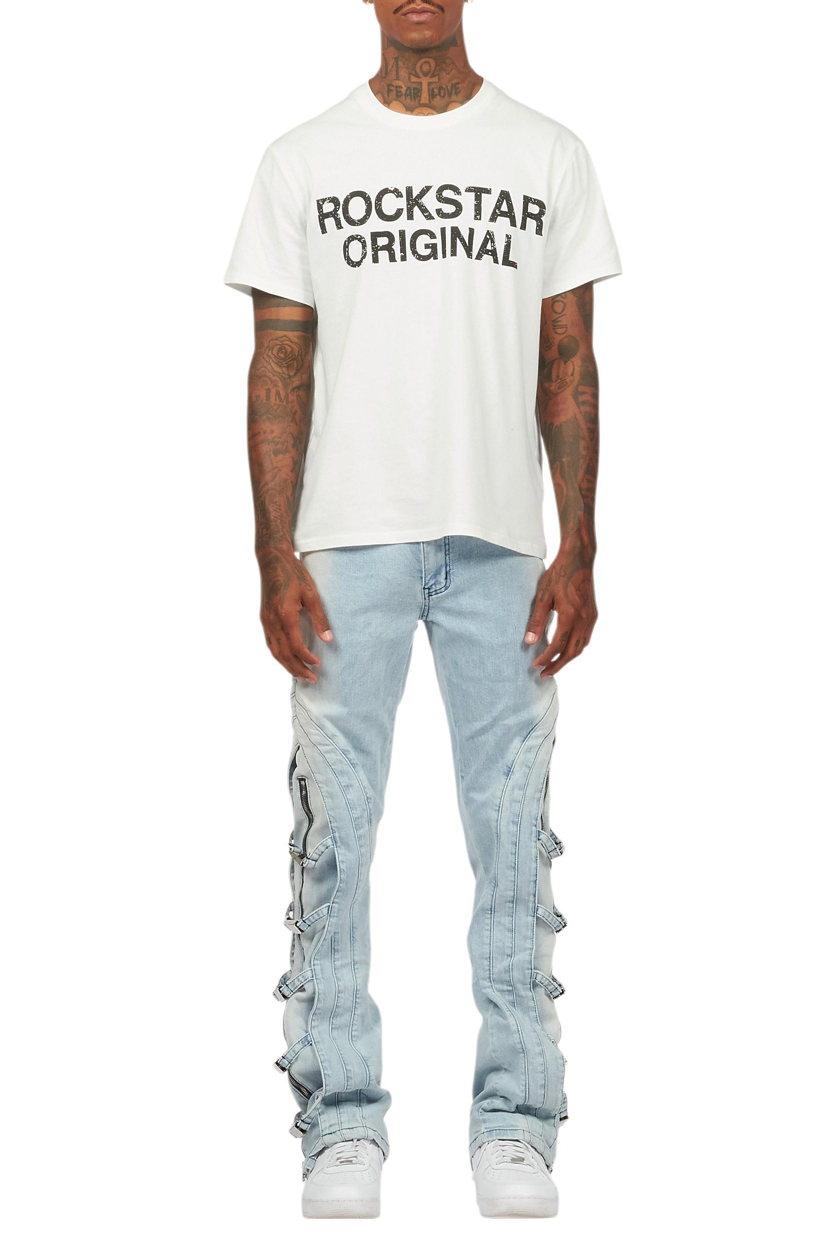 Attila Light Blue Stacked Flare Jean Male Product Image
