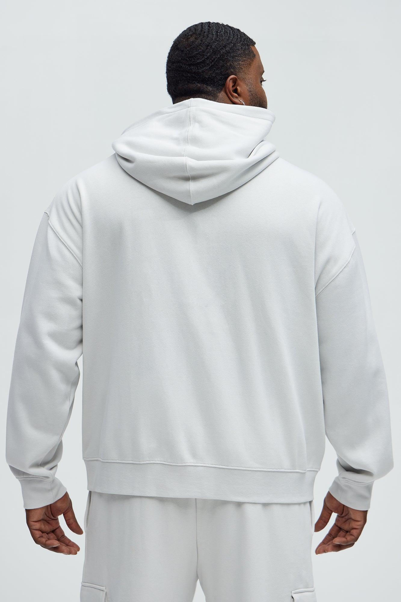 Good Vibe Hooded Varsity Jacket - Grey Product Image