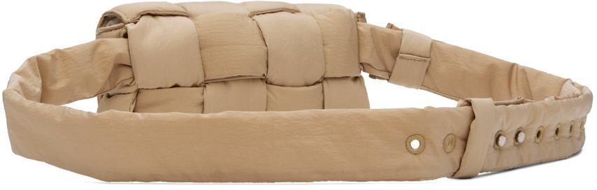 BOTTEGA VENETA Beige Mini Cassette Padded Pouch In 8433 Sesame-silver Product Image