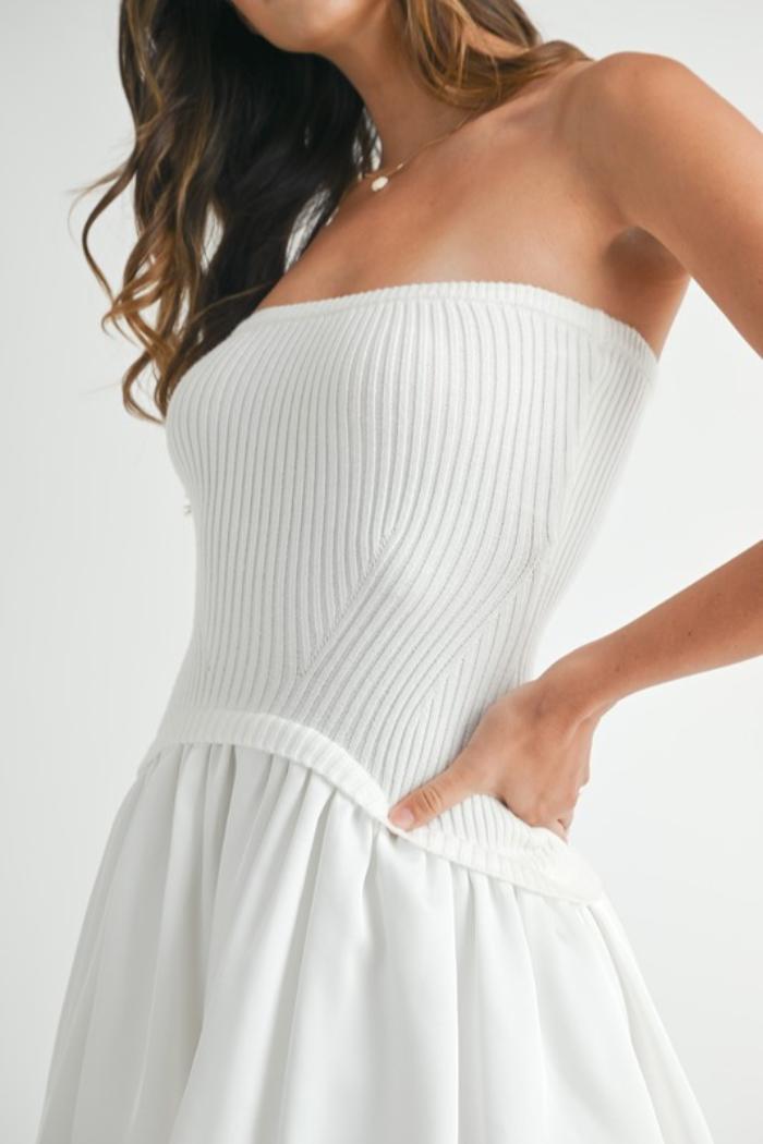 Strapless Sweater Bubble Dress Product Image