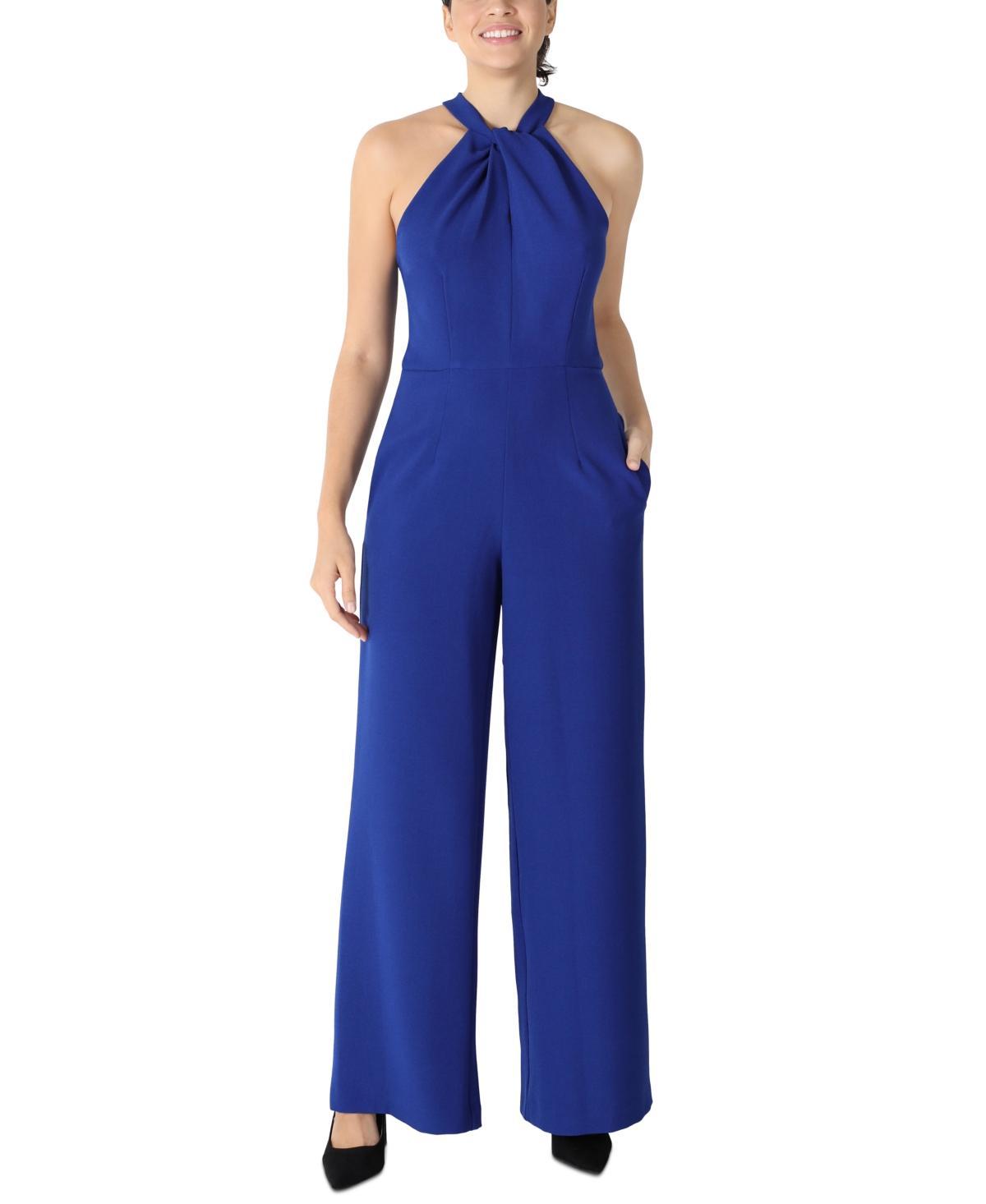 Julia Jordan Halter Twist Neck Sleeveless Pocketed Jumpsuit Product Image