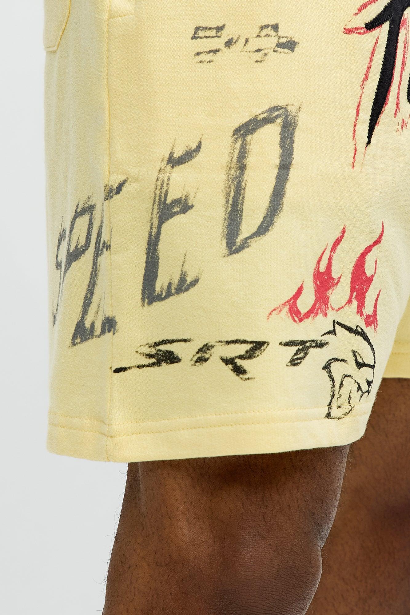 Dodge Hellcat Speed Sweatshorts - Tan Male Product Image