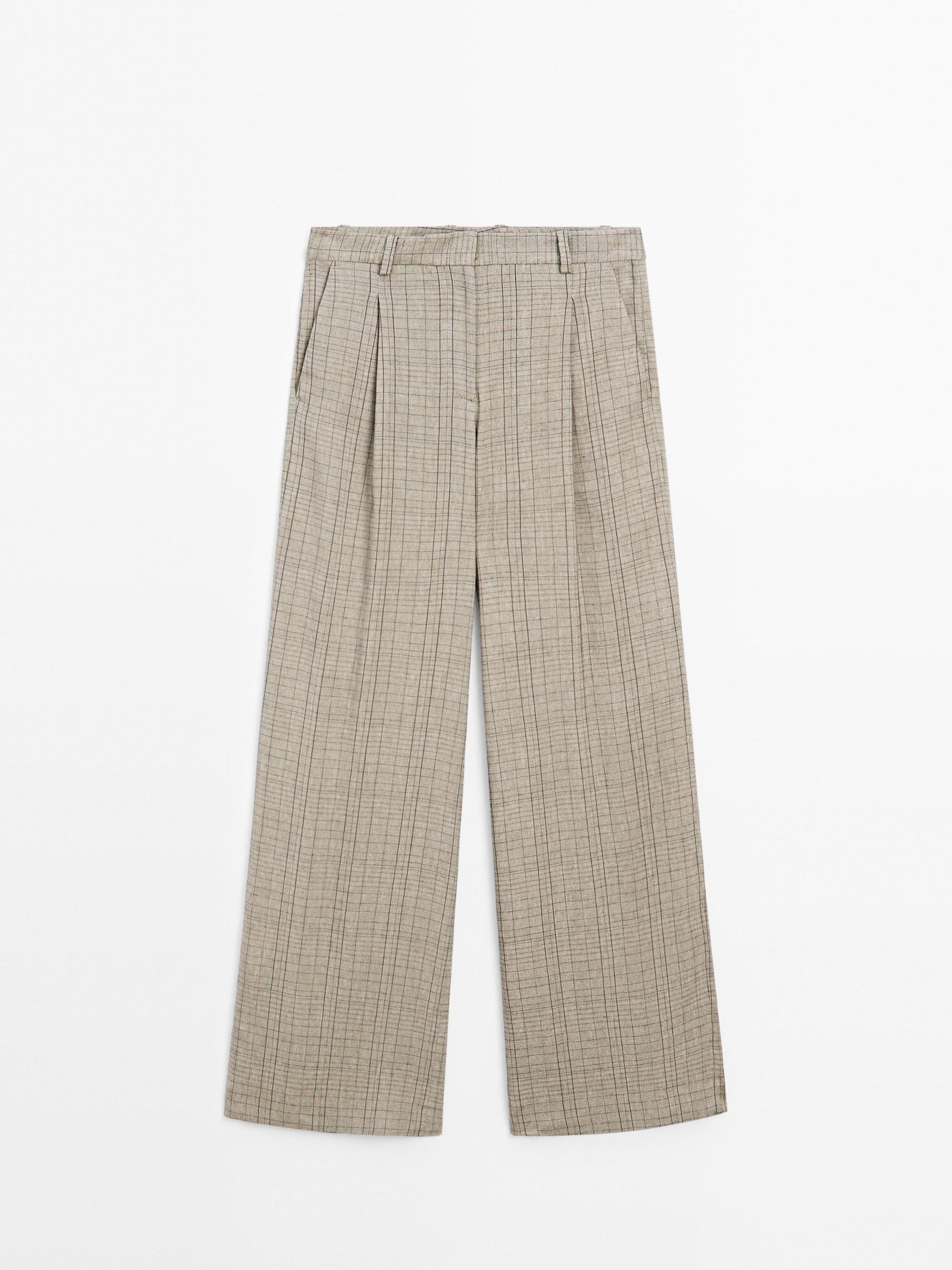 Check print suit trousers Product Image