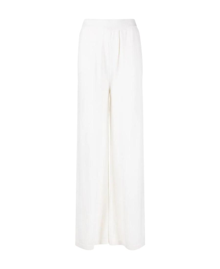 MSGM Wide-leg Wool-cashmere Blend Trousers In White Product Image