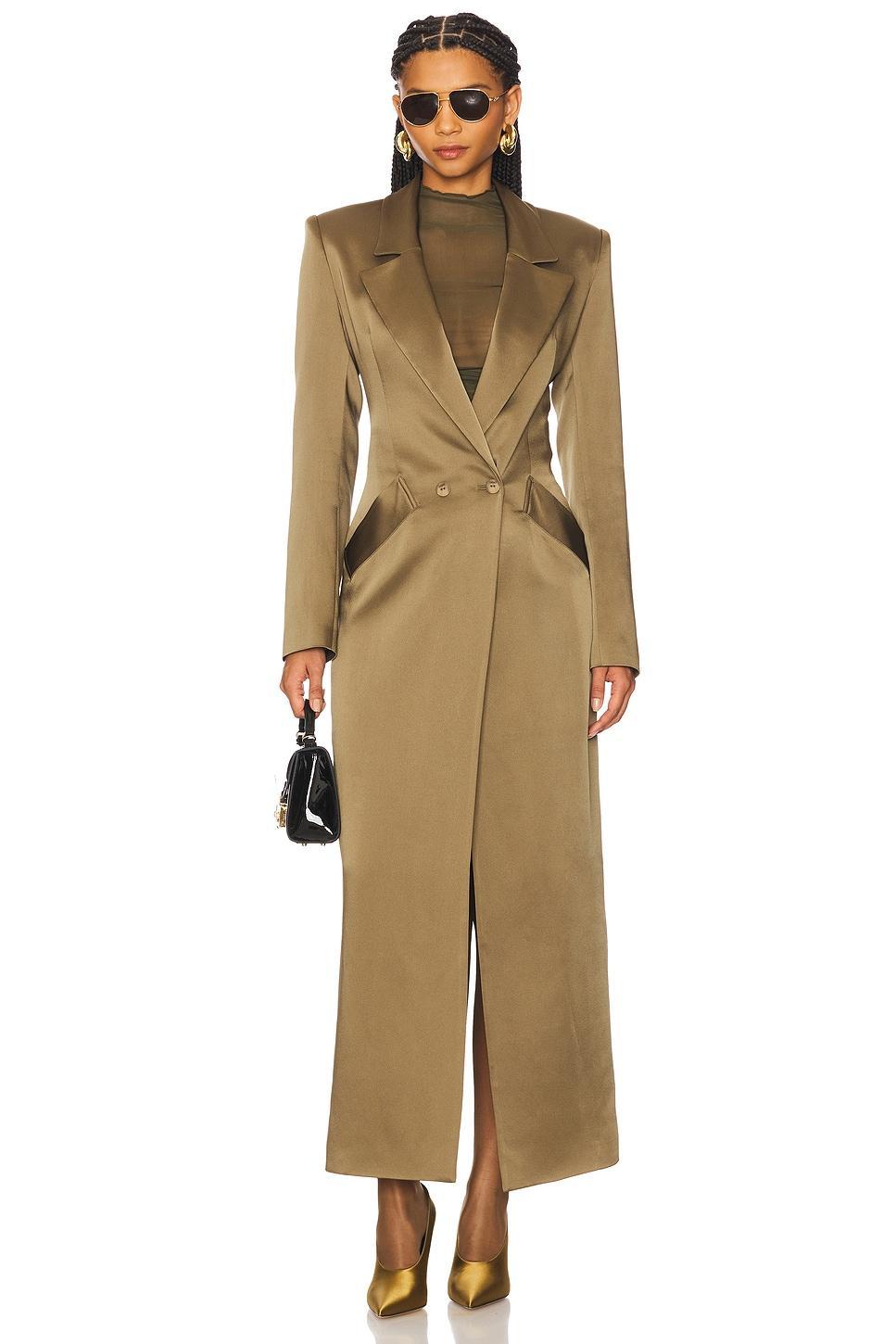 Satin Double Breasted Coat Lapointe Product Image