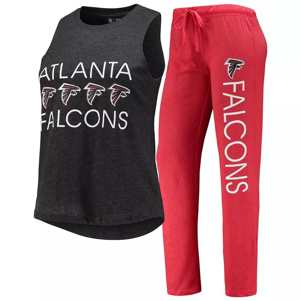 Women's Concepts Sport Red/Black Atlanta Falcons Muscle Tank Top & Pants Sleep Set, Size: Medium Product Image