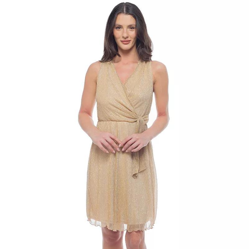 Women's Tash + Sophie Sleeveless Faux Wrap Dress, Size: XS, Beige Product Image