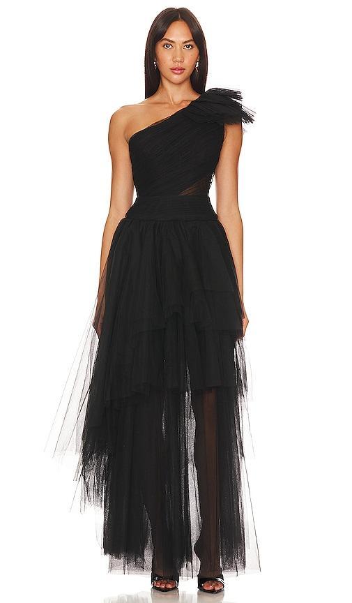 One Shoulder Evening Dress BCBGMAXAZRIA Product Image