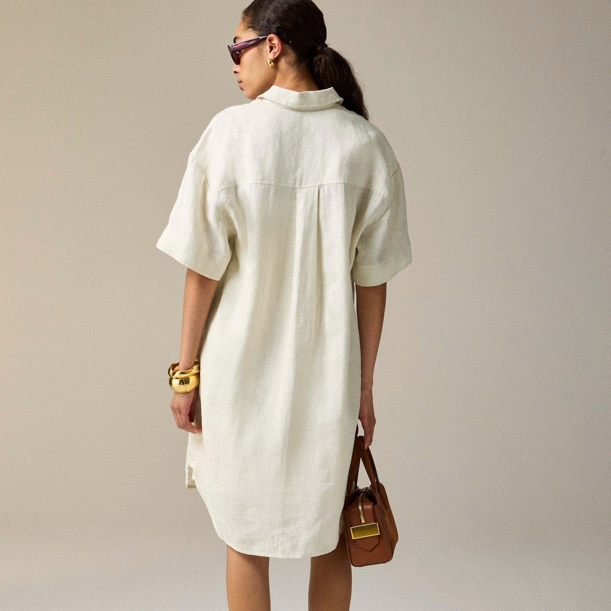 Petite utility shirtdress in linen Product Image