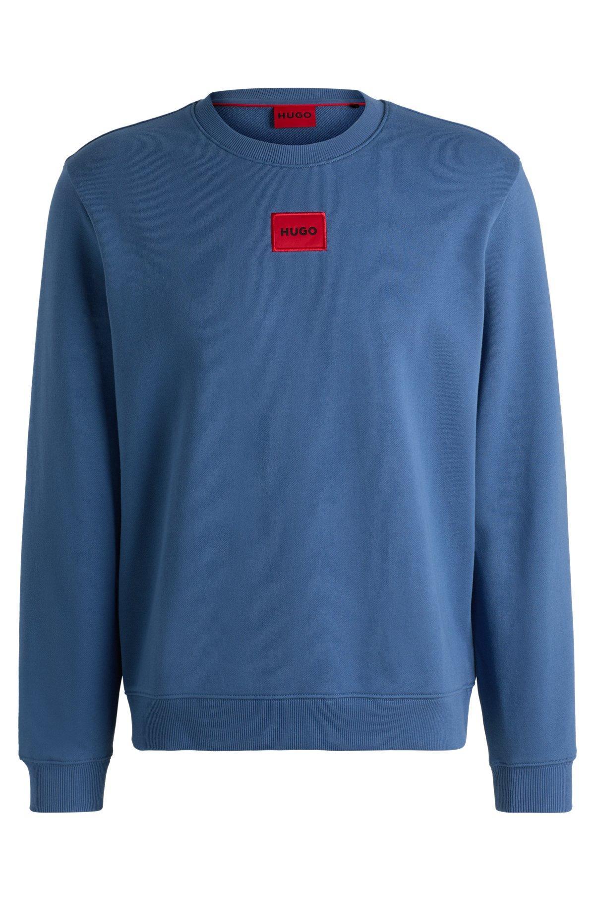Cotton-terry regular-fit sweatshirt with logo label Product Image
