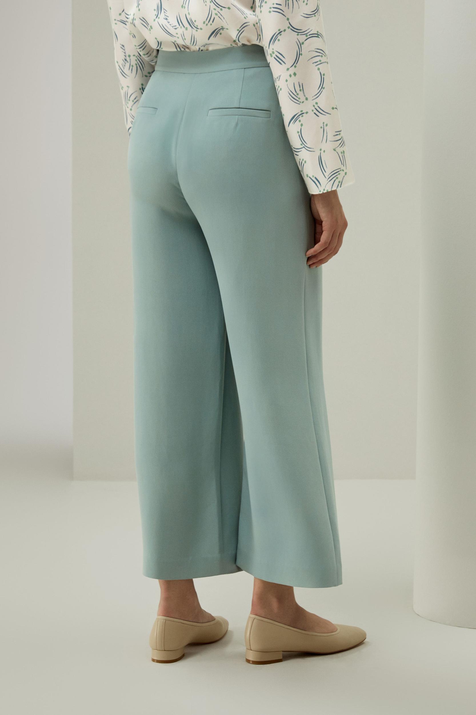 Silk Wide Leg Tailored Pant with Mid Rise Product Image