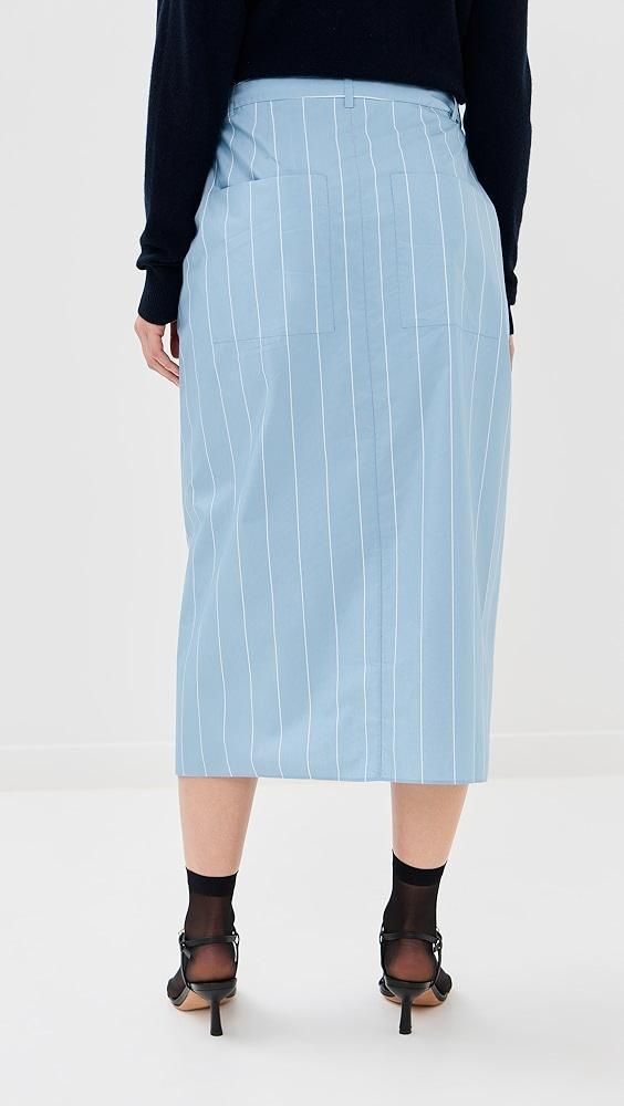 Tibi Striped Tech Poplin Tie Front Skirt | Shopbop Product Image