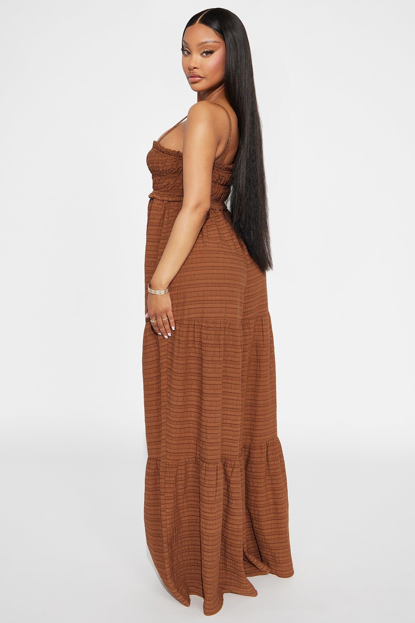 Clarissa Tiered Jumpsuit - Chocolate Product Image