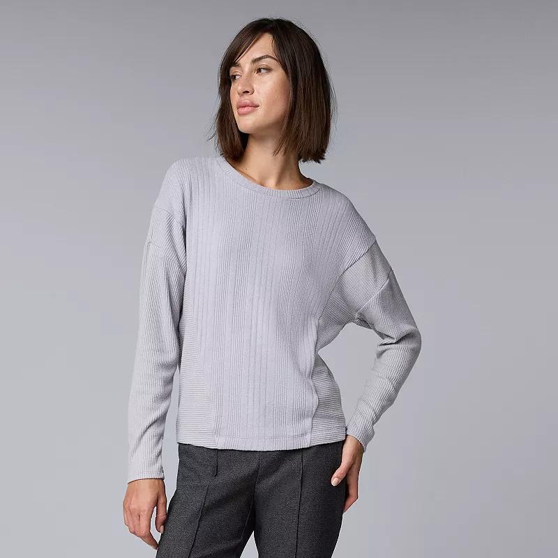 Women's Simply Vera Vera Wang Dolman Rib Knit Top, Size: XS, Black Product Image