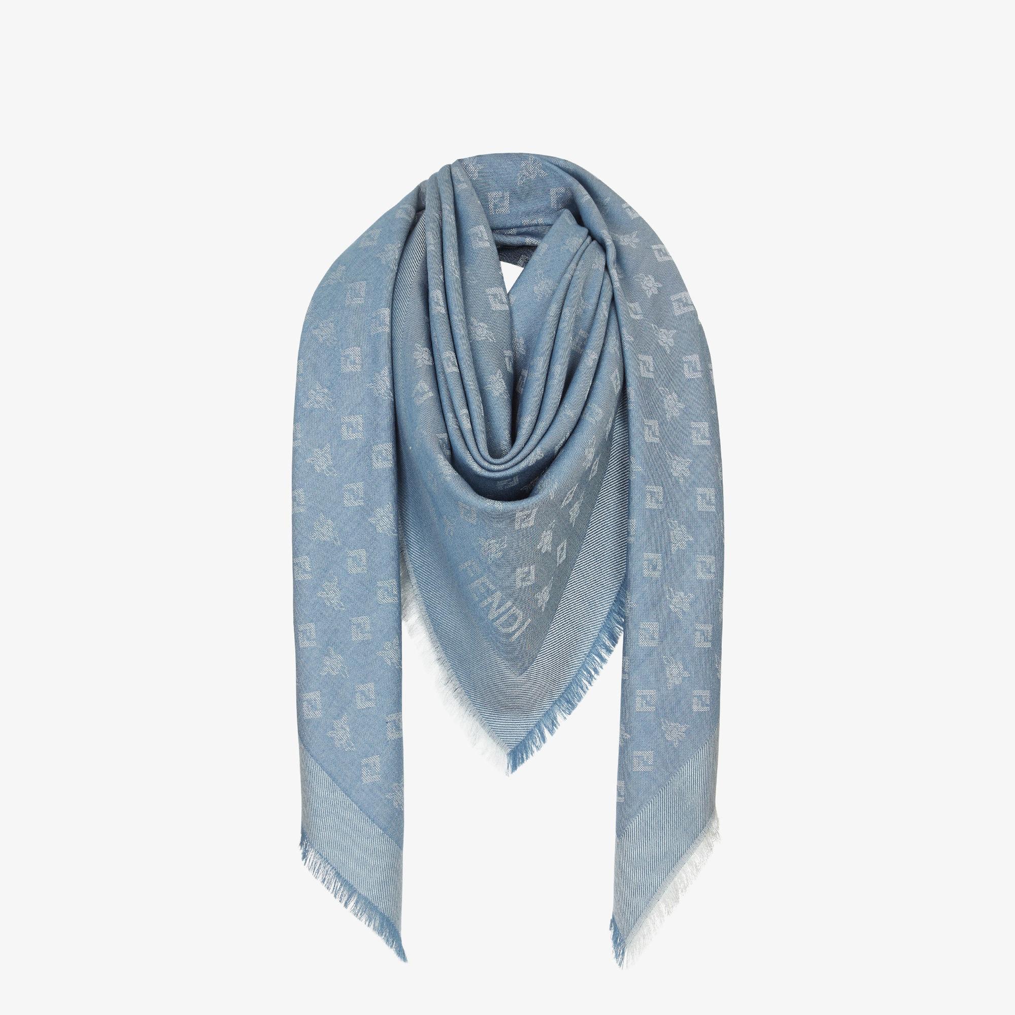 FF ShawlBlue silk and wool shawl Product Image